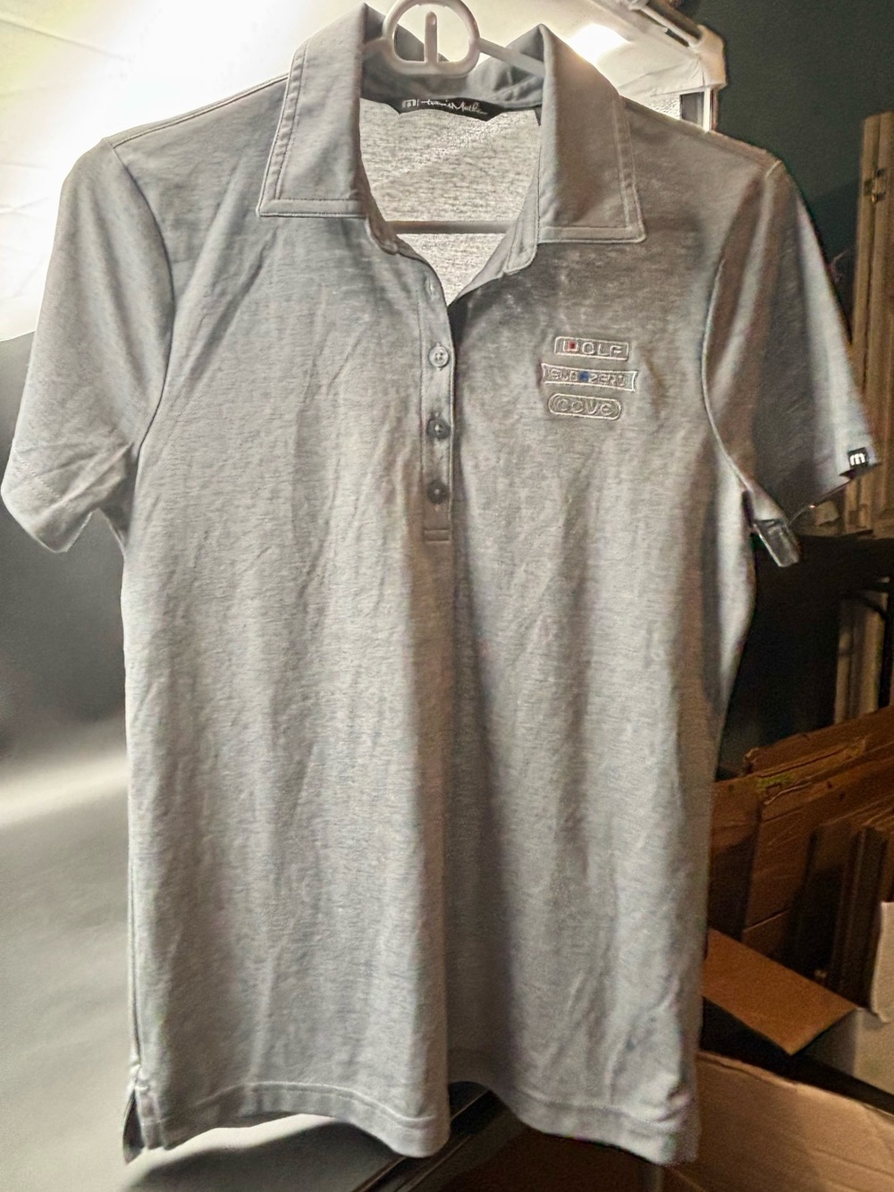 TravisMathew Heather Grey Pima Cotton Blend Polo Shirt - Size Small